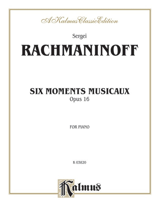 Rachmaninoff - Moments Musicaux, Op. 16 - Piano Solo (Digital Download)