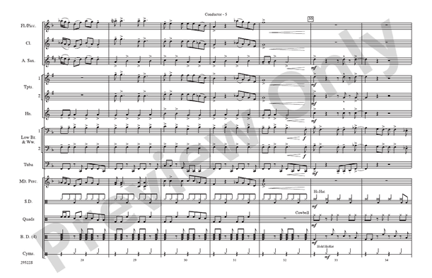 Honky Tonk Women (Arr. Ralph Ford) – Marching Band Conductor Score & Parts (Digital Download)
