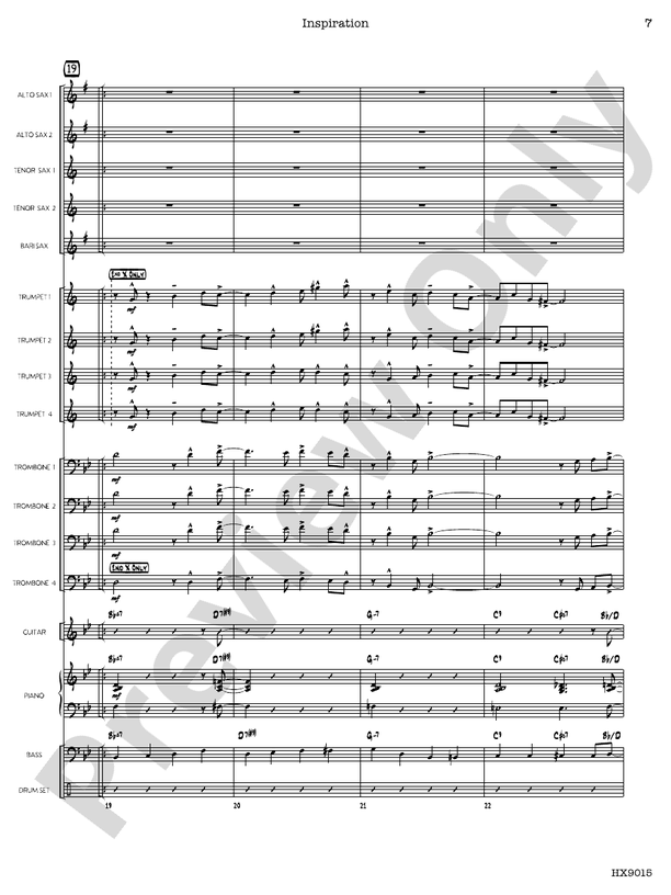 Inspiration – Jazz Ensemble Conductor Score & Parts (Digital Download)
