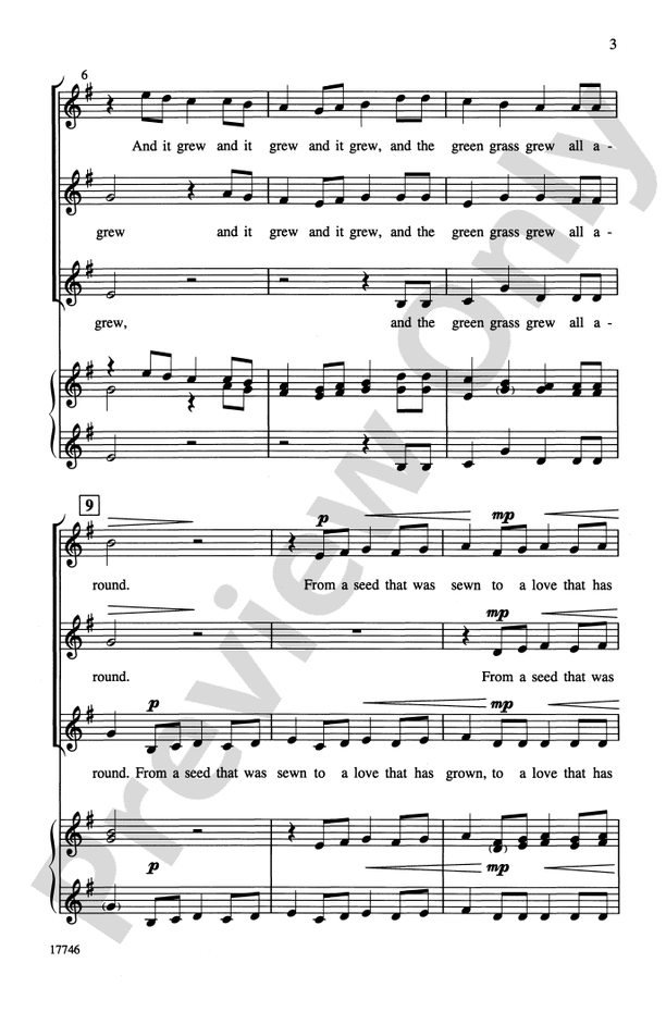 And the Green Grass Grew - SSA, a cappella Choral Octavo (Digital Download)