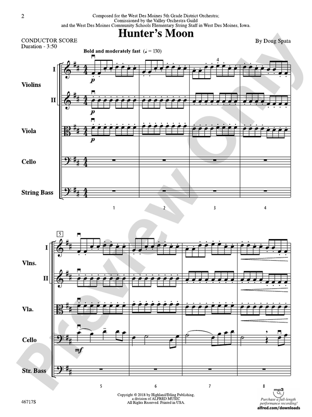 Hunter's Moon - String Orchestra Conductor Score & Parts (Digital Download)
