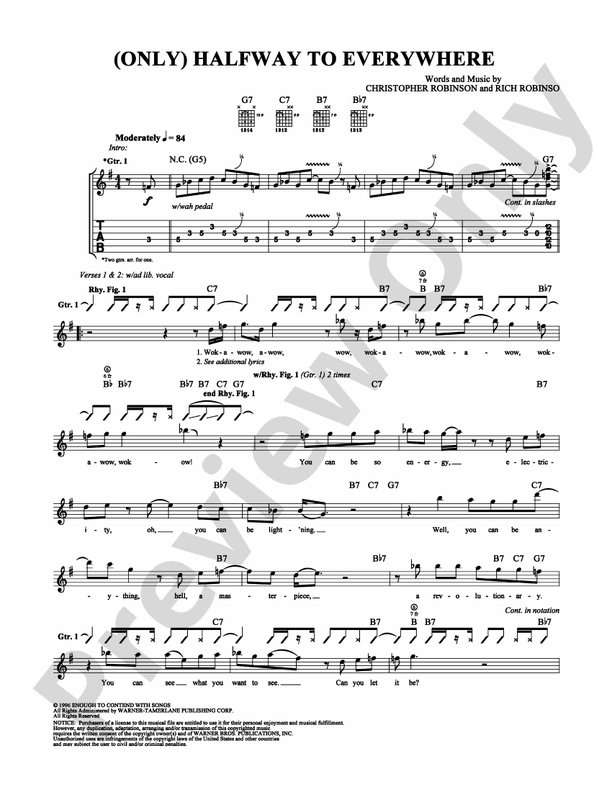 (Only) Halfway to Everywhere - Guitar TAB (Digital Download)