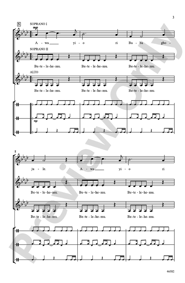 Betelehemu – SSA Choral Octavo (Digital Download)