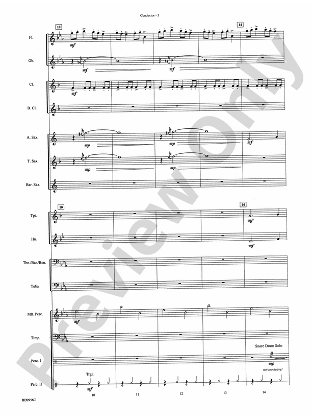 Drummer's Christmas Carol - Concert Band Conductor Score & Parts (Digital Download)