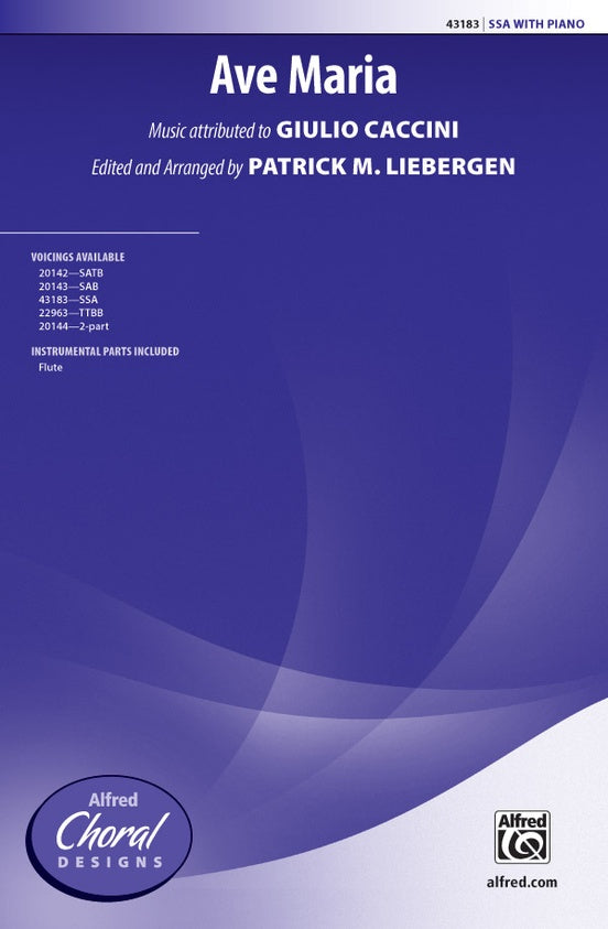 Ave Maria - Arr. Patrick M. Liebergen – SSA Choral Octavo (Digital Download)