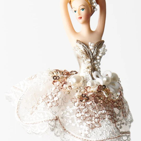 Christmas Decoration White Champagne Ballerina