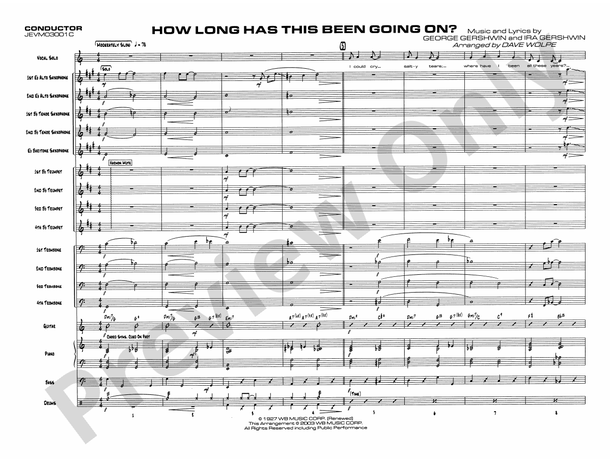 How Long Has This Been Going On - Jazz Ensemble Conductor Score & Parts(Digital Download)