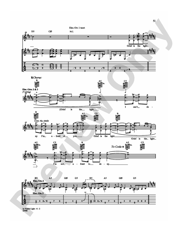 In Visible Light - Guitar TAB (Digital Download)