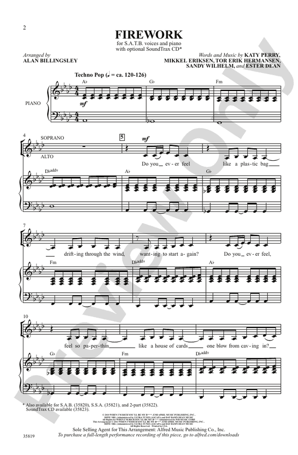 Firework – SATB Choral Octavo (Digital Download)