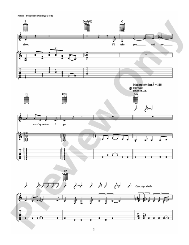 Everywhere I Go - Guitar TAB (Digital Download)
