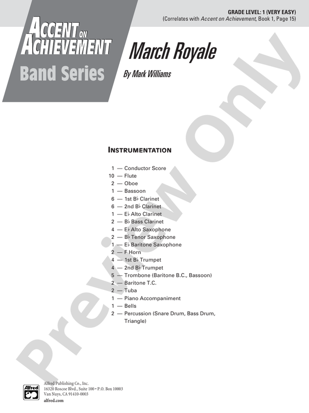 March Royale - Concert Band Conductor Score & Parts (Digital Download)
