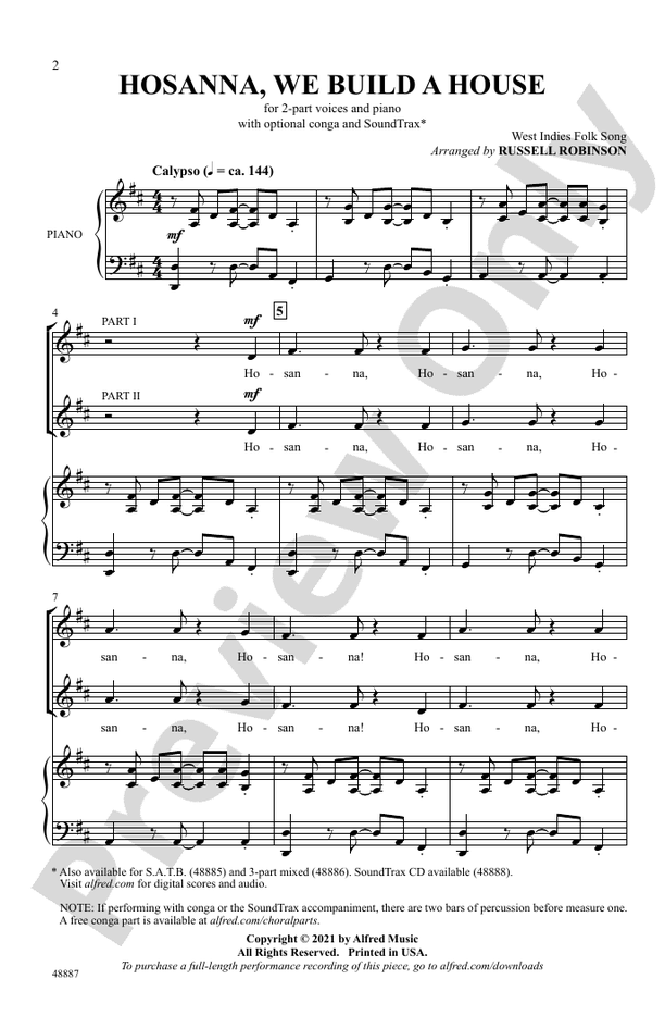 Hosanna, We Build a House – 2-Part (Digital Download)