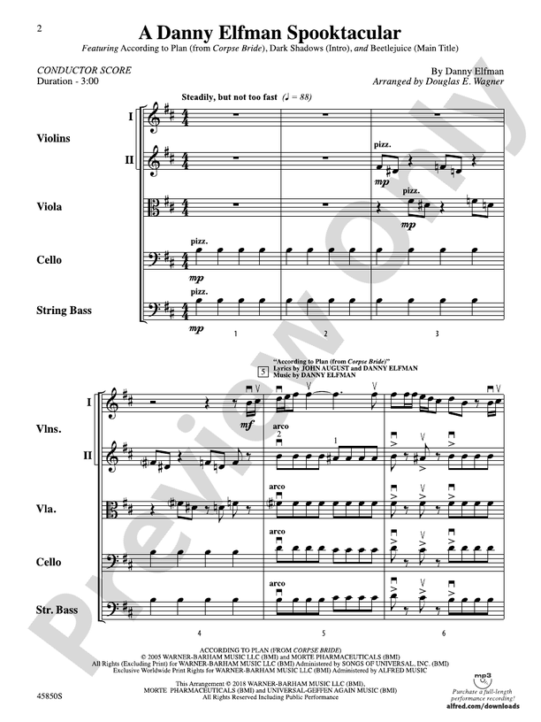 A Danny Elfman Spooktacular - String Orchestra Conductor Score & Parts (Digital Download)
