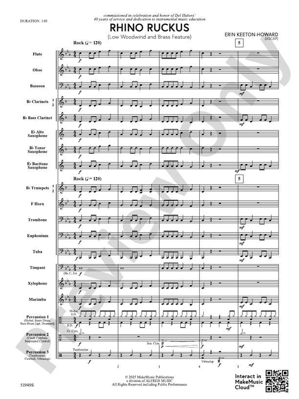 Rhino Ruckus - Concert Band Conductor Score & Parts(Digital Download)