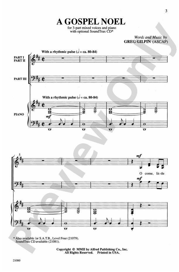 A Gospel Noel - 3-Part Mixed Choral Octavo (Digital Download)