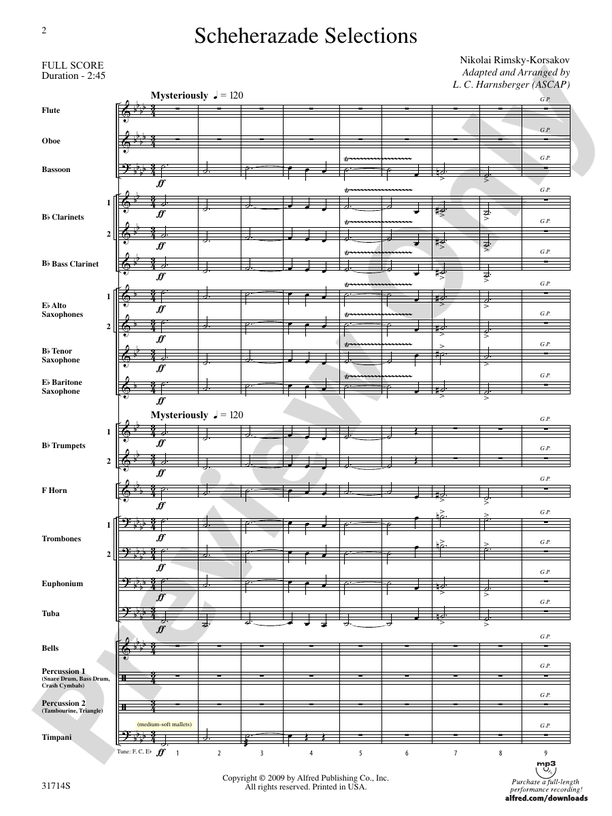 Scheherazade Selections - Concert Band Conductor Score & Parts (Digital Download)