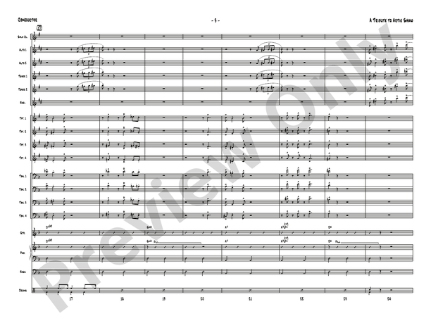 A Tribute to Artie Shaw - Jazz Ensemble Conductor Score & Parts(Digital Download)