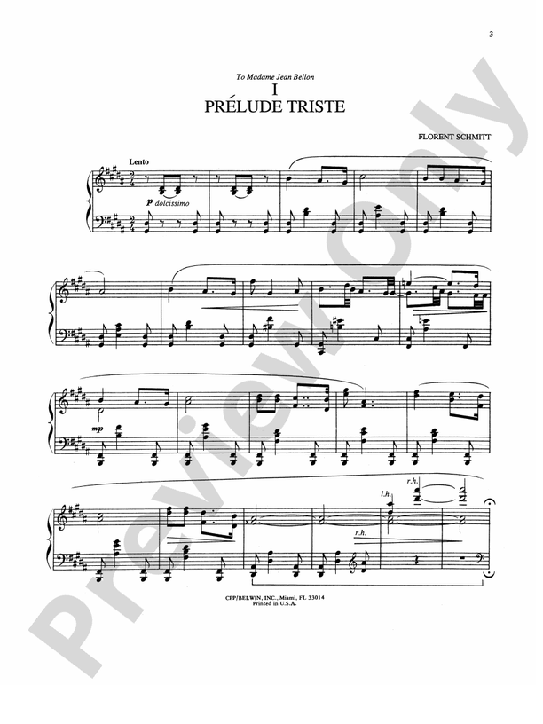 Schmitt - Three Preludes - Piano Solo (Digital Download)