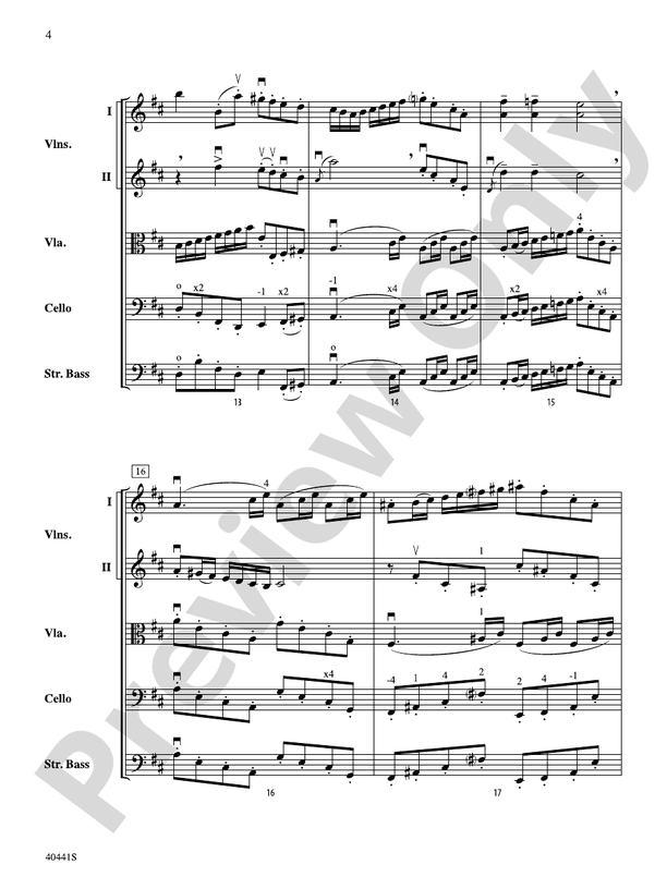 Sinfonia No. 2 in D Major – String Orchestra Conductor Score & Parts (Digital Download)