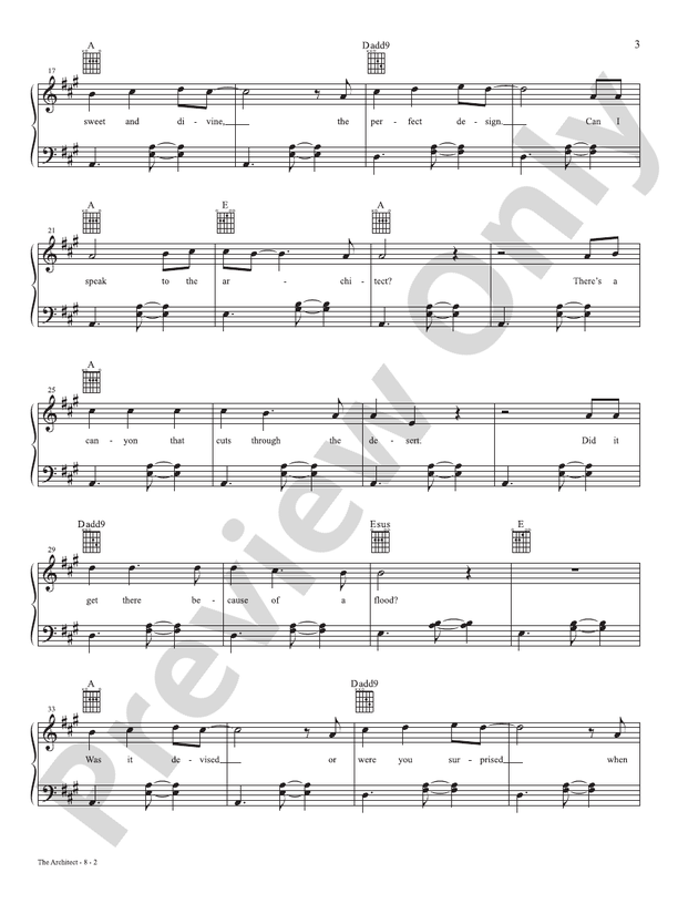 The Architect (From the studio album 'Deeper Well') - Piano (Digital Download)