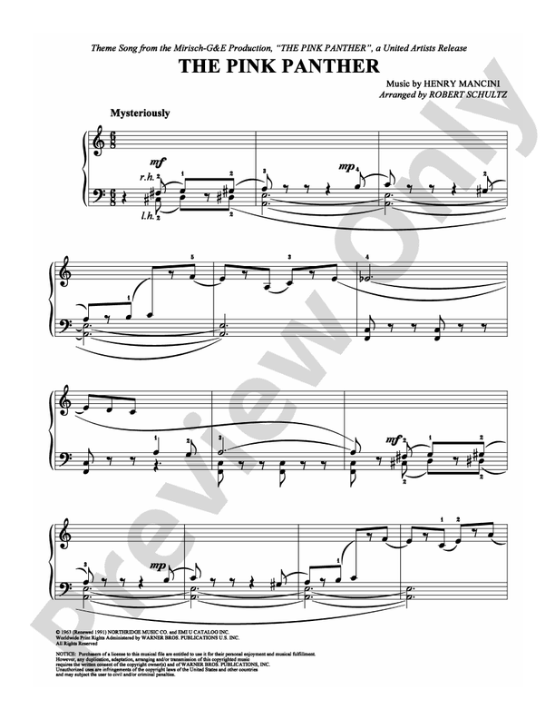 The Pink Panther - DSM-PS-0007493 - Easy Piano (Digital Download)