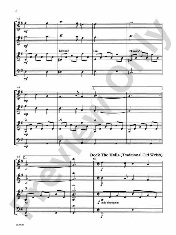 21st Century Guitar Ensemble Series: Christmas Medley - Guitar (Digital Download)