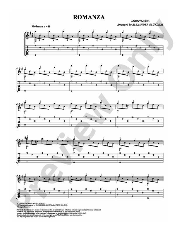 Romanza - Guitar TAB (Digital Download)