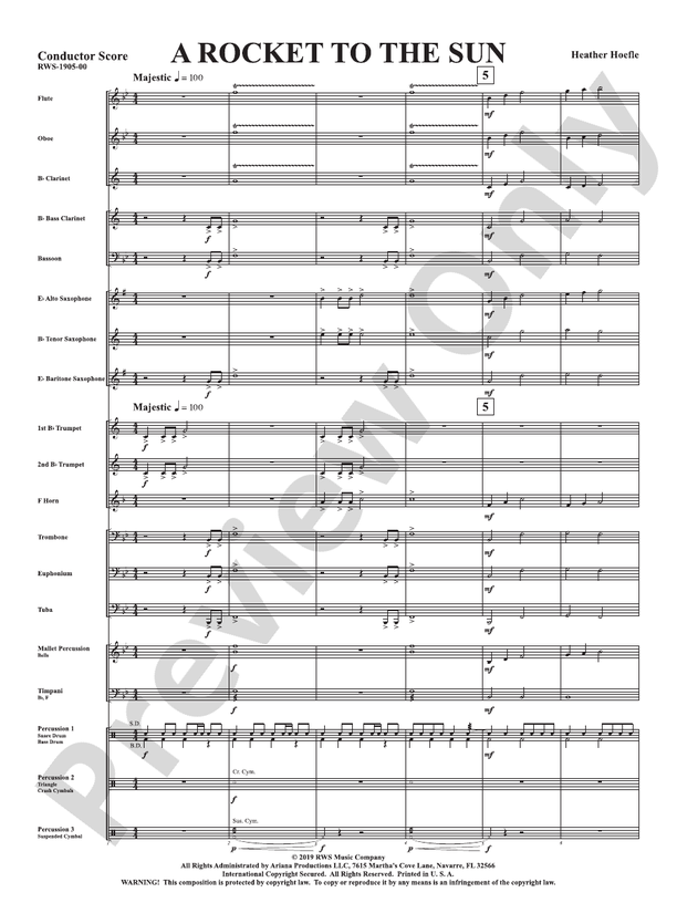 A Rocket to the Sun - Concert Band Conductor Score & Parts (Digital Download)