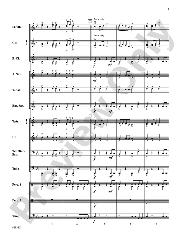 Sandstorm! - Concert Band Conductor Score & Parts (Digital Download)