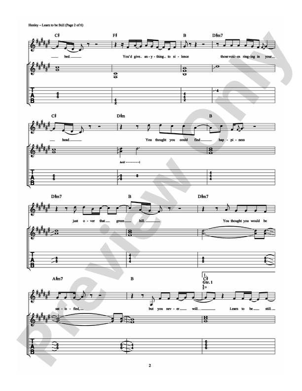 Learn To Be Still - Guitar TAB (Digital Download)