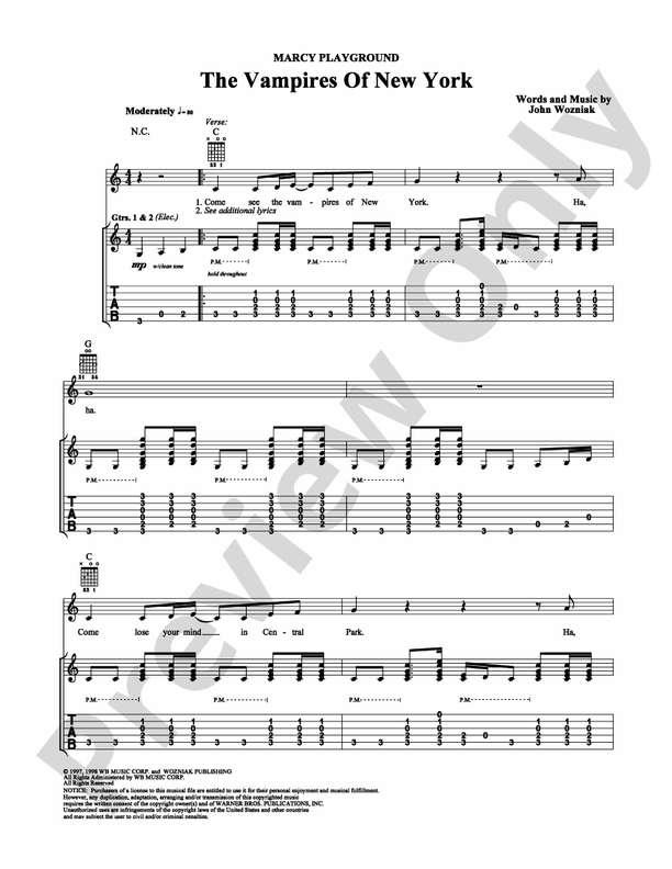 The Vampires of New York - Guitar TAB (Digital Download)