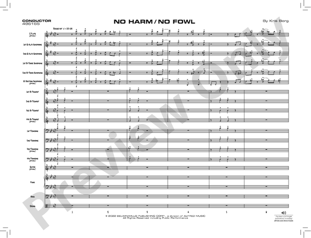 No Harm / No Fowl – Jazz Ensemble Conductor Score & Parts (Digital Download)