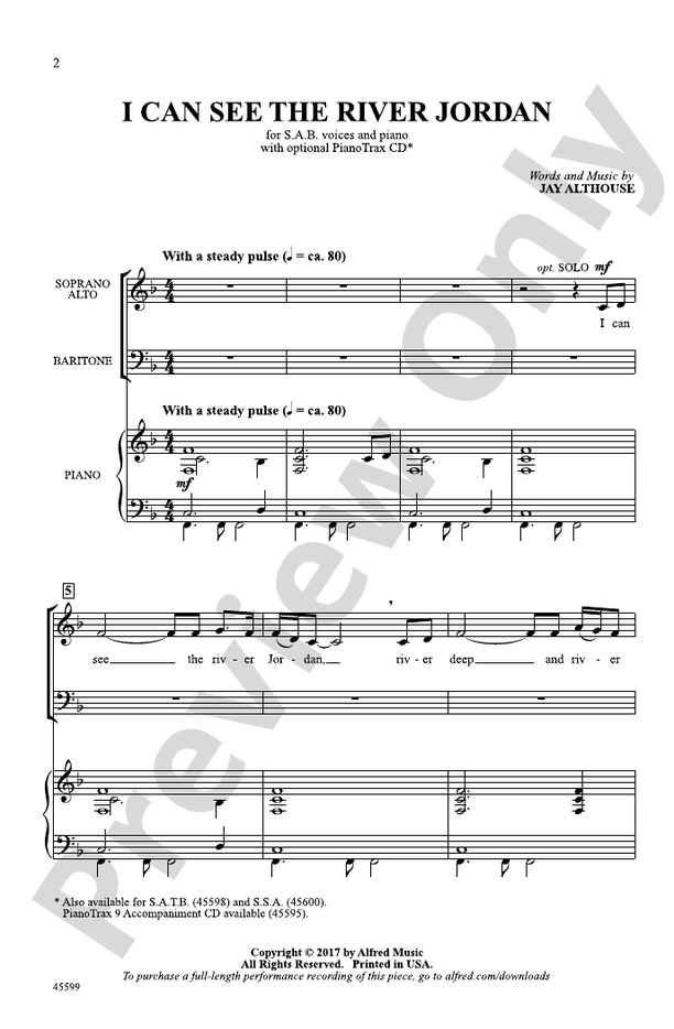 I Can See the River Jordan – SAB Choral Octavo (Digital Download)