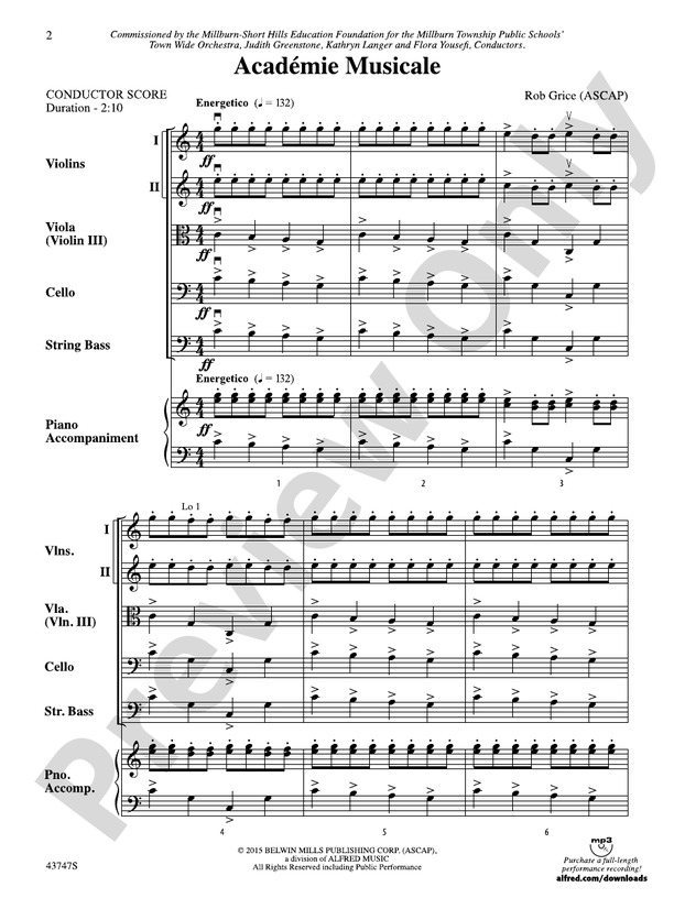 Academié Musicale – String Orchestra Conductor Score & Parts (Digital Download)