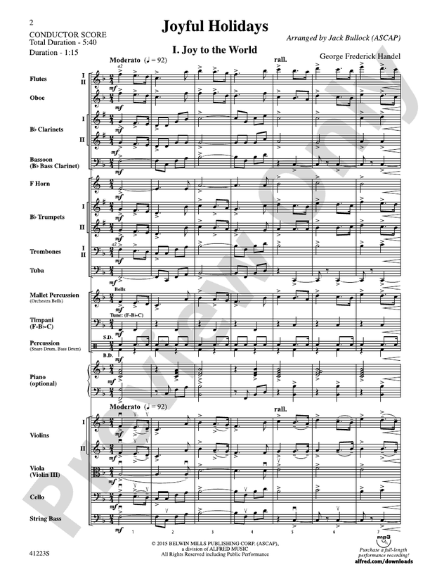 Joyful Holidays – Full Orchestra Conductor Score & Parts (Digital Download)