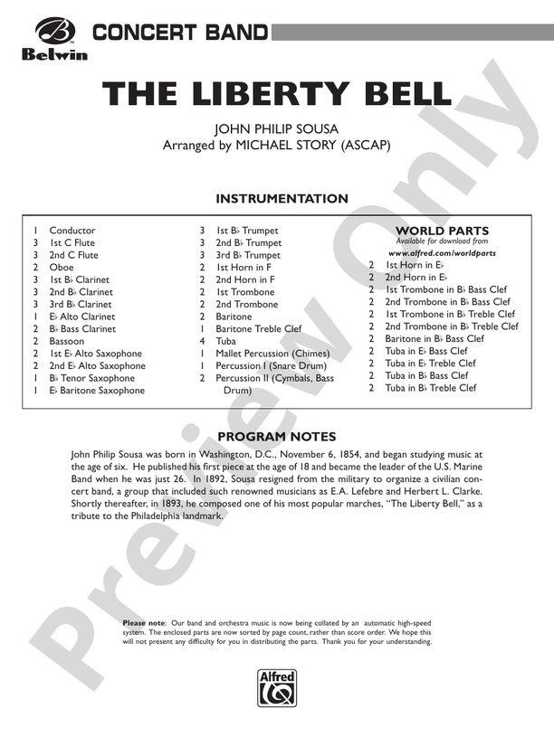 The Liberty Bell - Concert Band Conductor Score & Parts (Digital Download)