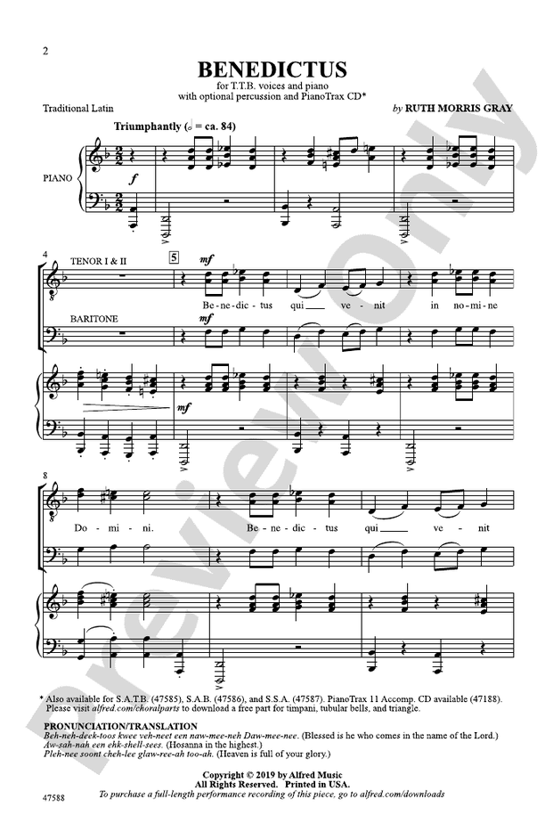 Benedictus – TTB Choral Octavo (Digital Download)