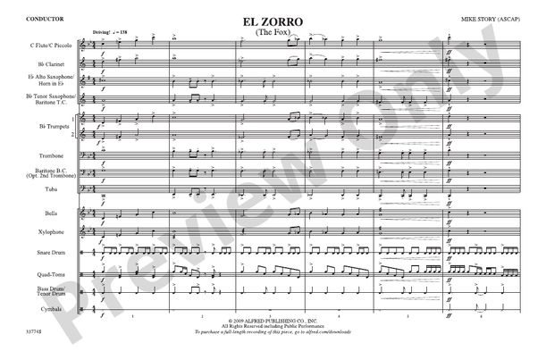 El Zorro – Marching Band Conductor Score & Parts (Digital Download)