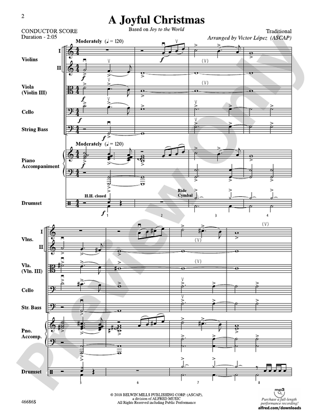A Joyful Christmas - String Orchestra Conductor Score & Parts (Digital Download)