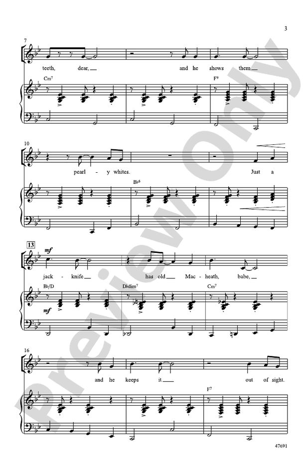 Mack the Knife  - Arr. Mark Hayes – SATB Choral Octavo (Digital Download)