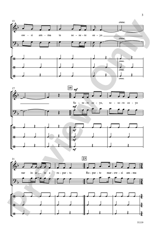 Sesere Eeye - SAB, A Cappella Choral Octavo (Digital Download)