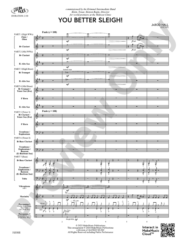 You Better Sleigh! - Concert Band Conductor Score & Parts (Digital Download)