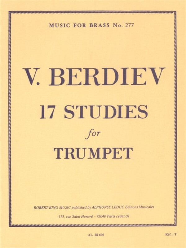 Berdiev - 17 Studies - Trumpet Solo edited by King Leduc AL28600