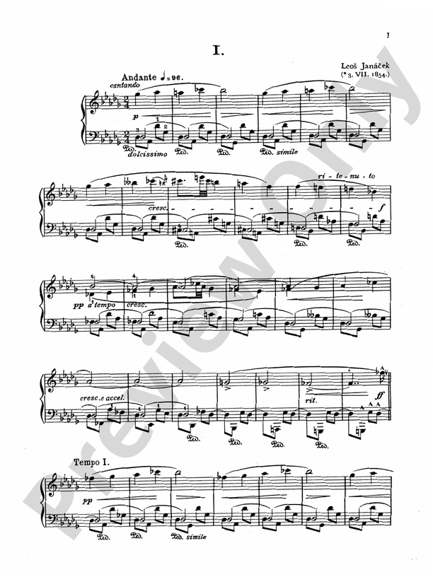 Janacek - In the Mist - Piano Solo (Digital Download)