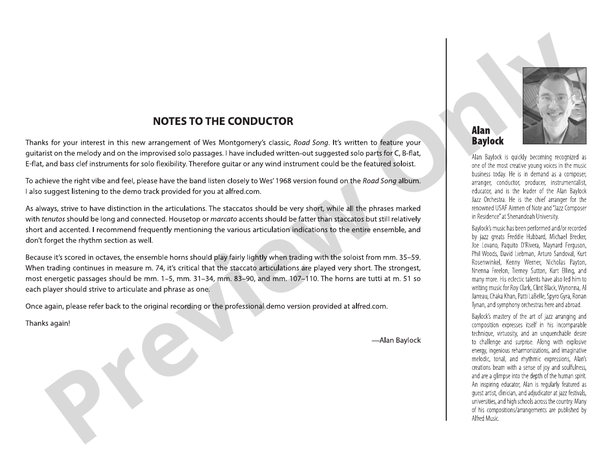 Road Song – Jazz Ensemble Conductor Score & Parts (Digital Download)
