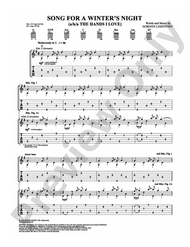 Song For a Winter's Night - Guitar TAB (Digital Download)