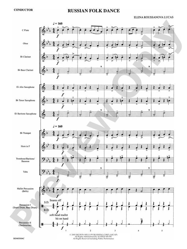 Russian Folk Dance - Concert Band Conductor Score & Parts (Digital Download)