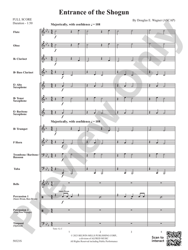 Entrance of the Shogun - Concert Band Conductor Score & Parts (Digital Download)