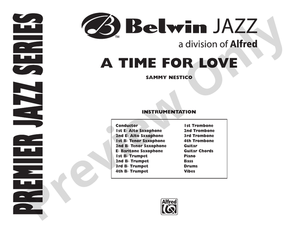 A Time for Love - Jazz Ensemble Conductor Score & Parts (Digital Download)