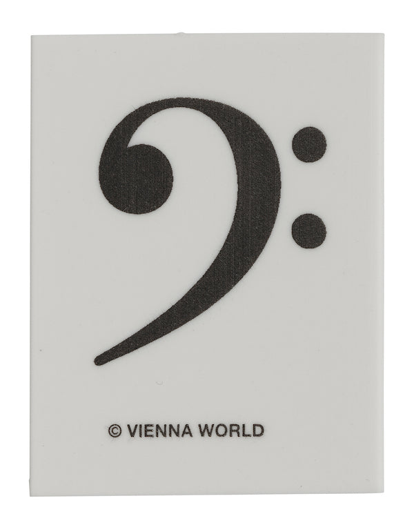 Eraser White with Black Bass Clef